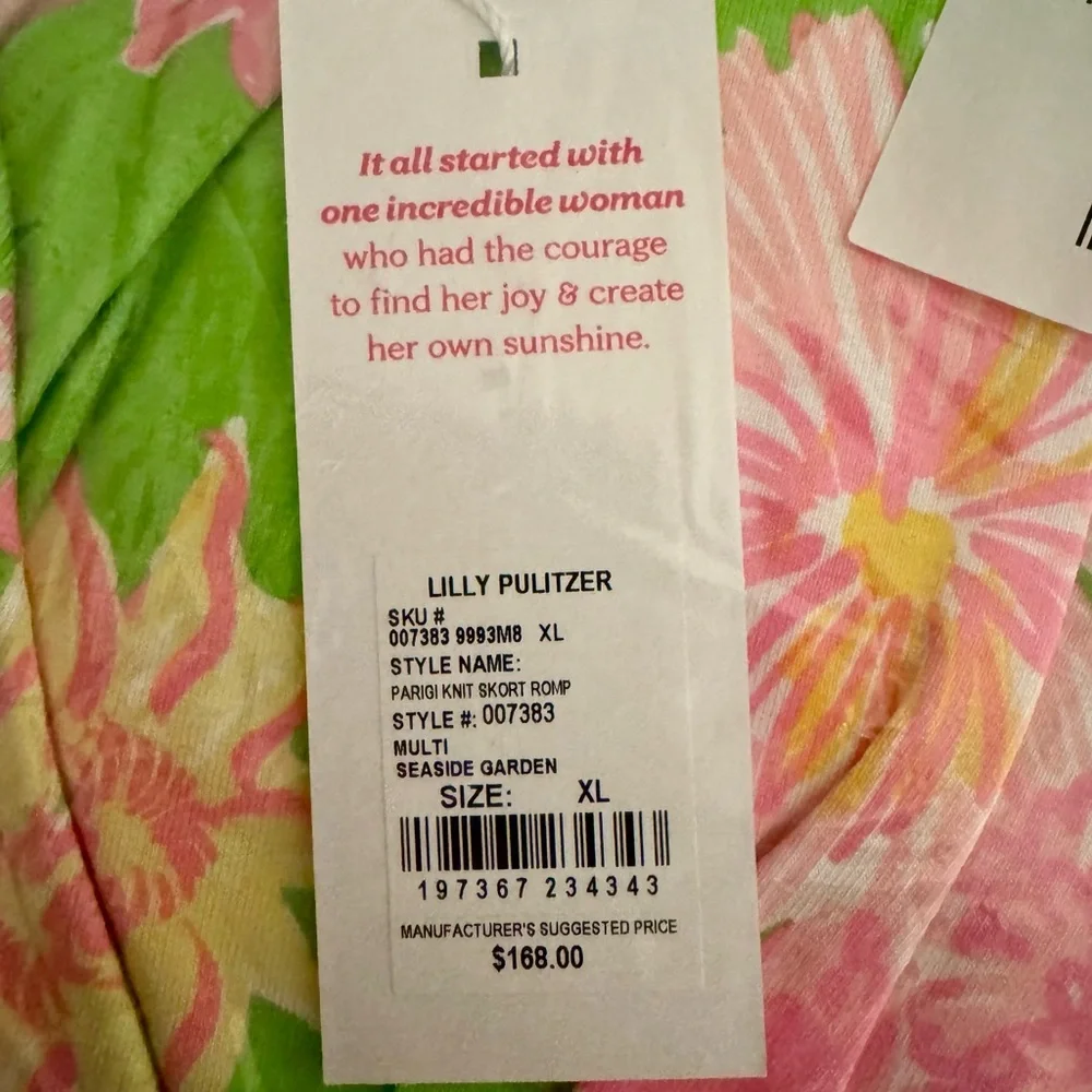 NWT Lilly Pulitzer PARIGI SKORT ROMPER in “Seaside Garden” MSRP $168 sz XL - Picture 6 of 10